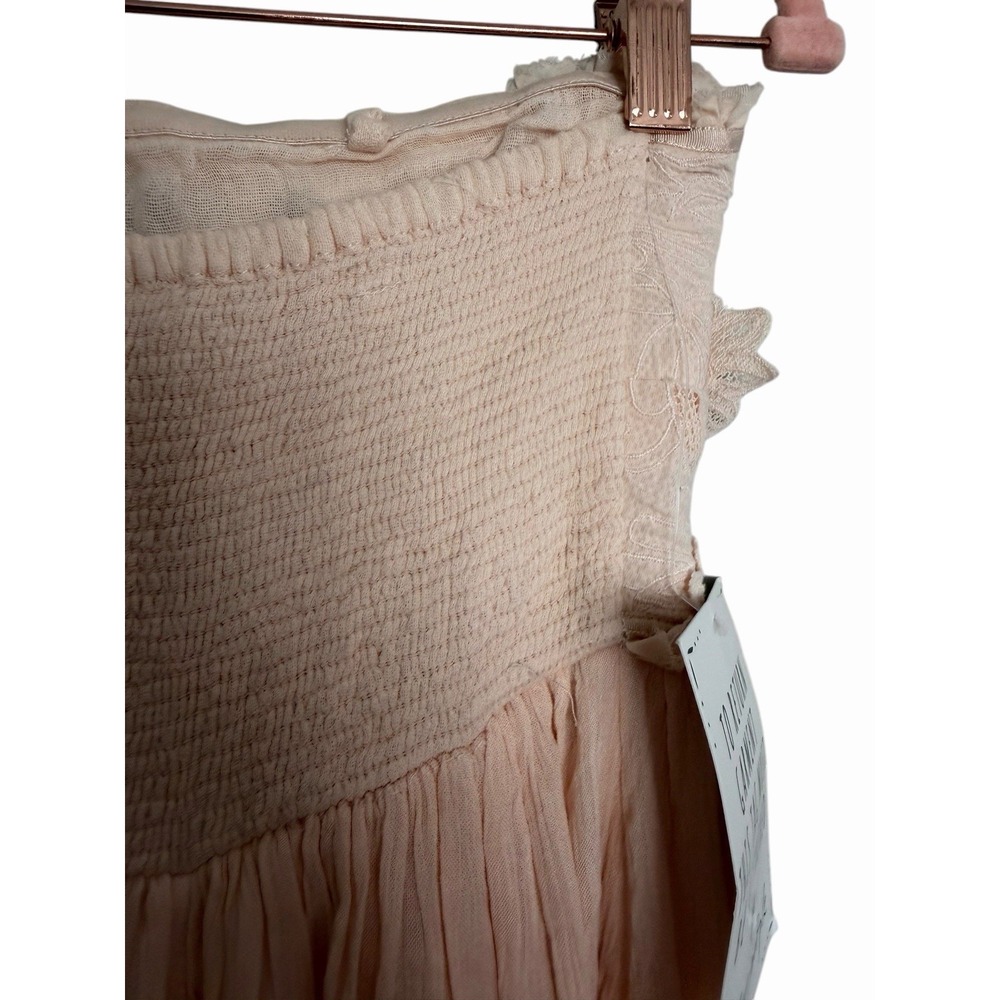 Free People Rosa 3D Floral Embroidered Maxi Dress Peach Women's Size Small - Picture 12 of 16